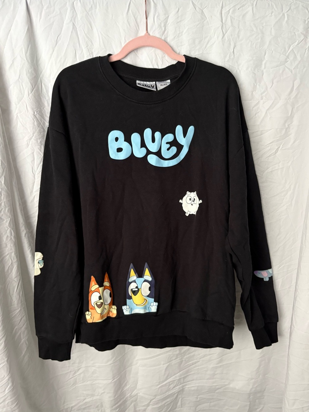 Bluey Black Graphic Sweatshirt with Characters